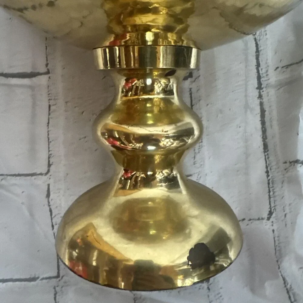 Vtg Hollywood Regency MCM Large Chalice Pedestal Bowl Rams Horns